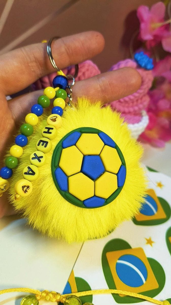 🇧🇷 Chaveiro pompom Copa do mundo 💚✨ - Foto 1