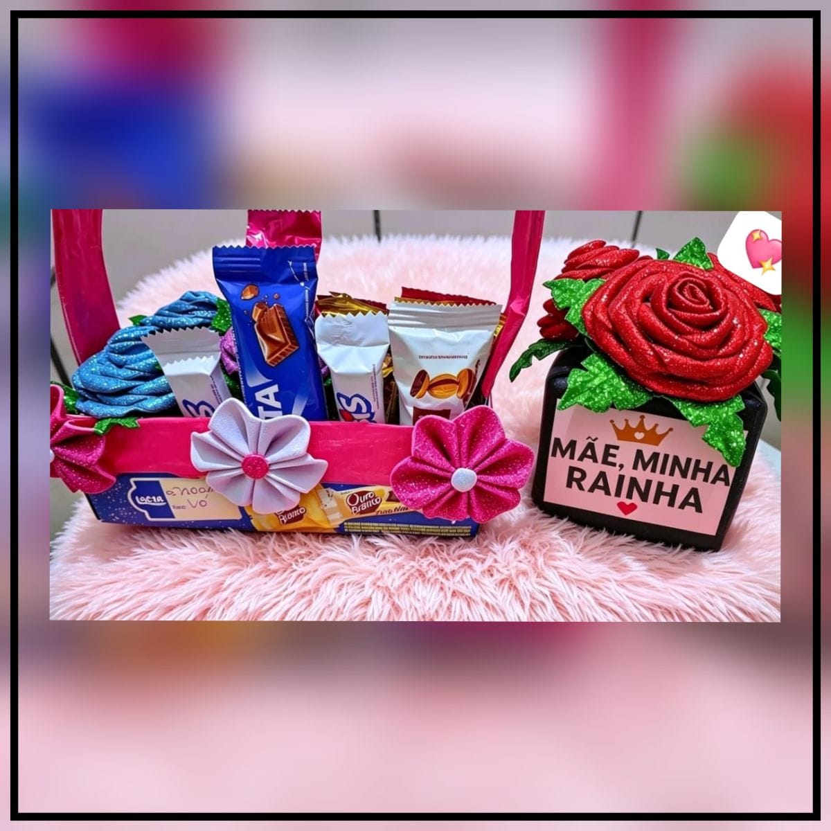 Cesta com 3 rosas 11 chocolates - Foto 1