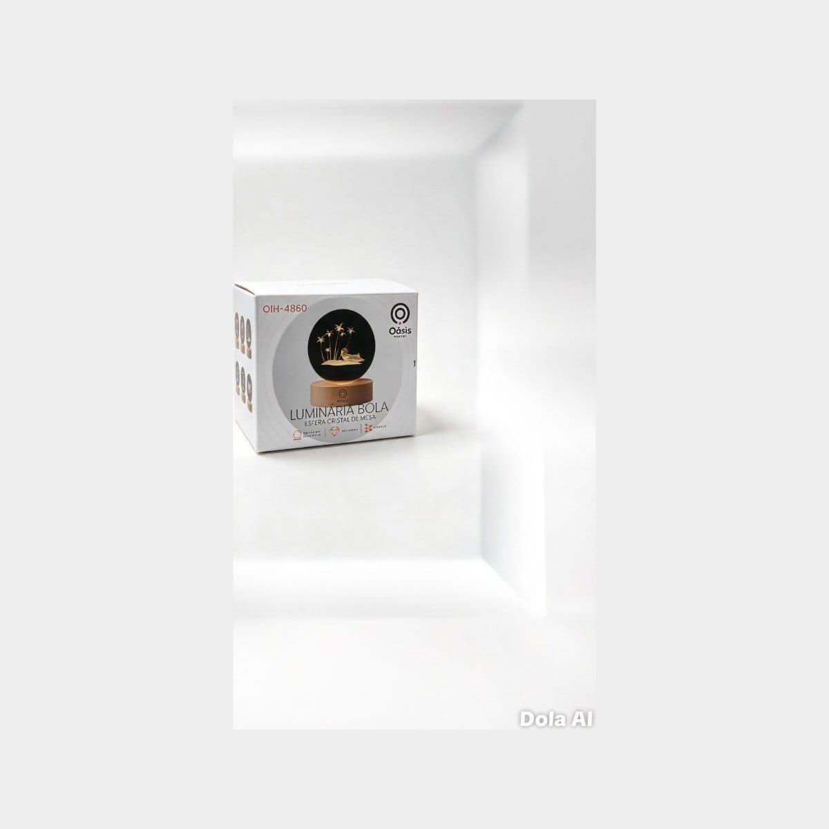 💡 Luminária Bola — Esfera Cristal de Mesa - Foto 1