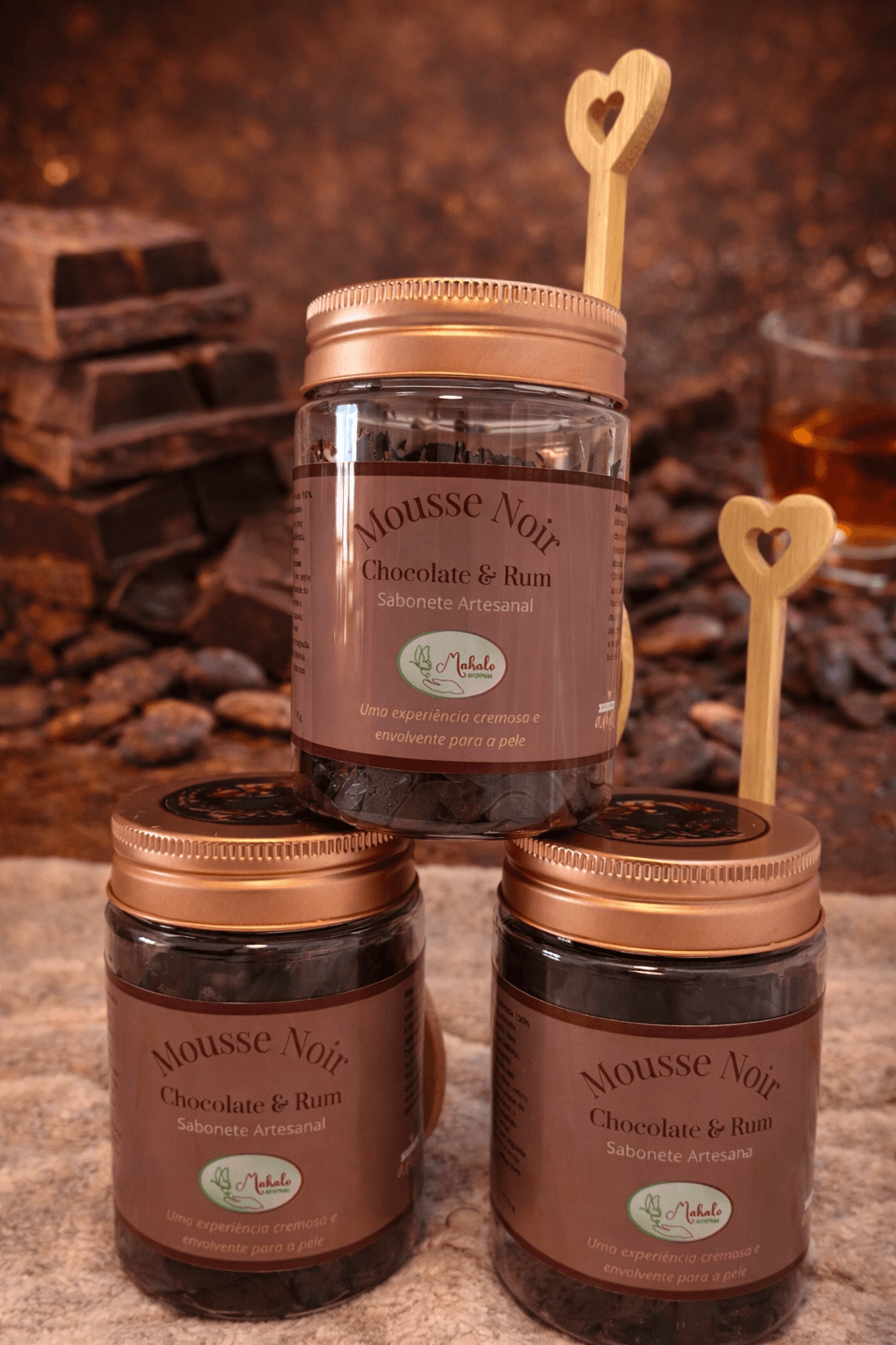 Sabonete Artesanal Mousse Noir – Chocolate Belga & Rum