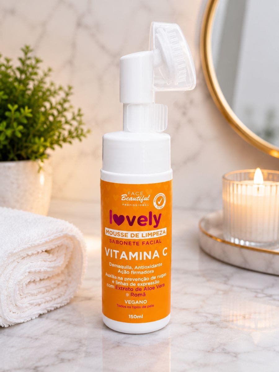 Mousse de limpeza facial Vitamina C Lovely - Foto 1