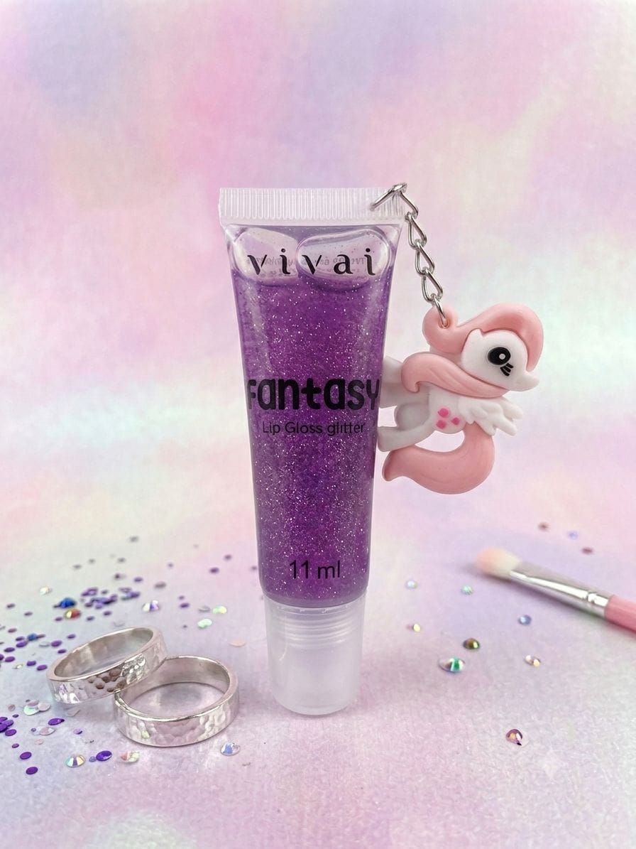 Lip Gloss Glitter Vival Chaveirinho - Foto 1