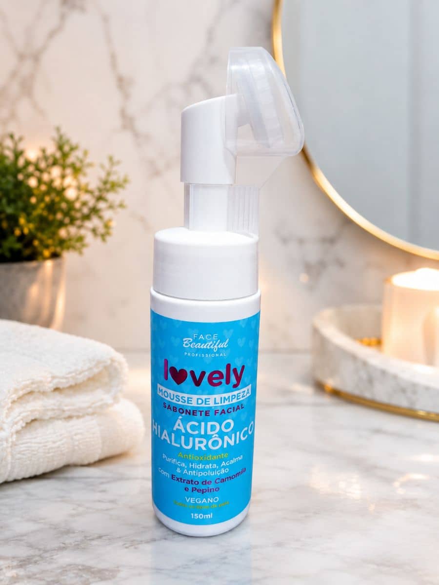 Mousse de limpeza facial Ácido Hialurônico Lovely