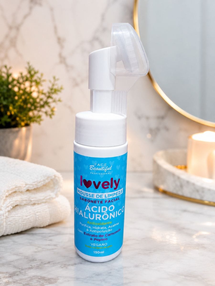 Mousse de limpeza facial Ácido Hialurônico Lovely - Foto 1
