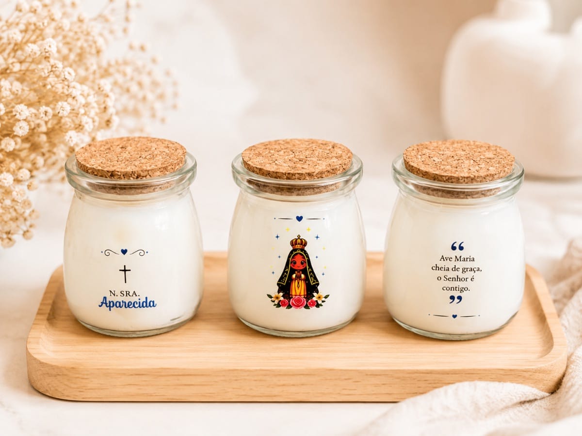 Trio - Vela Aromática Nossa Senhora Cera de Coco | - Foto 3