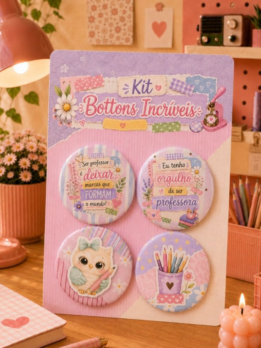 Kit de cards de bottons com 4 unidades de 32mm - Foto 6