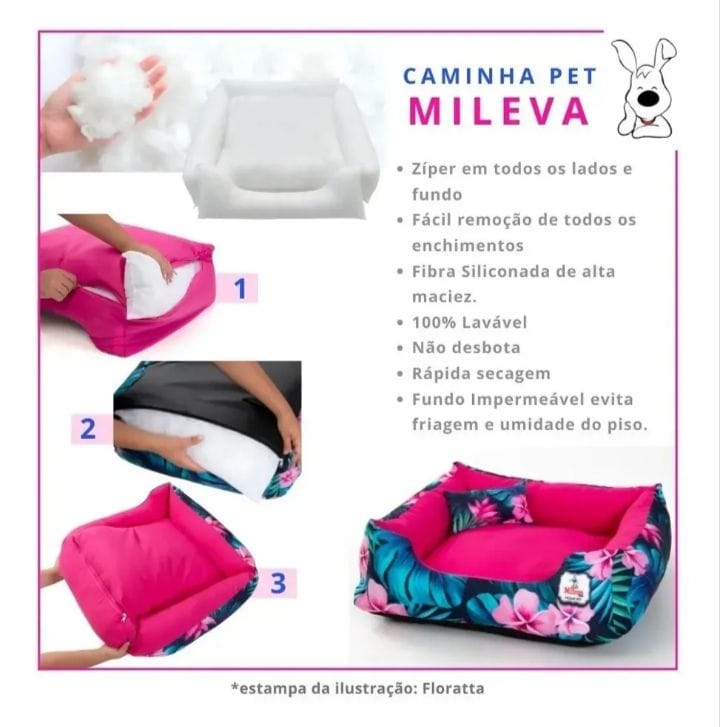 Cama Pet Oxford + Jogo Americano Estampado 03 Peças - Nuvem Azul - Foto 4