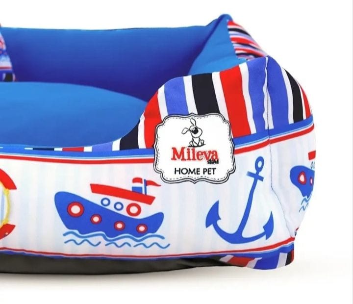 Cama Pet Oxford + Jogo Americano Estampado 03 Peças - Nuvem Azul - Foto 2
