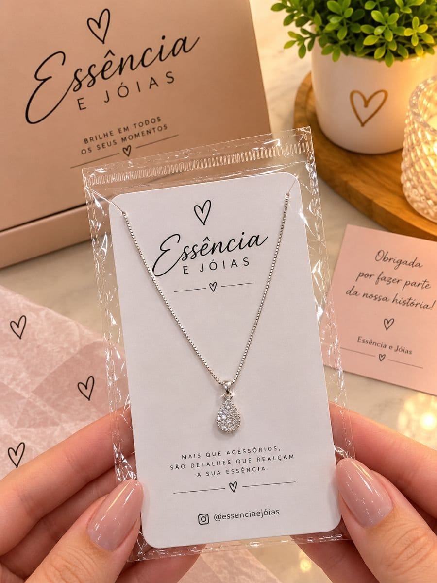 Gargantilha Zirconia Prata - Semi Jóia - Foto 1
