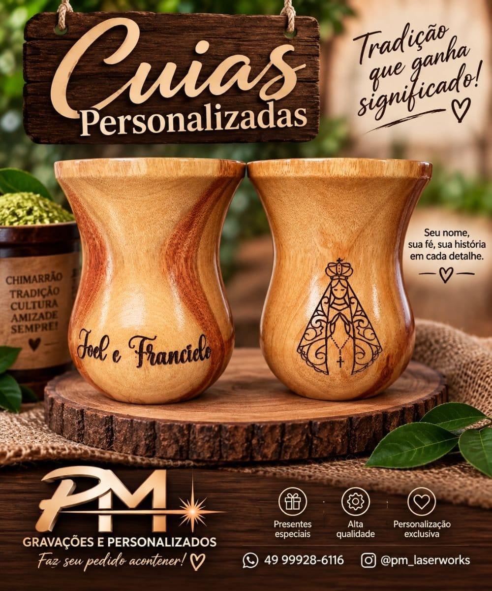 Cuia de Madeira personalizada - Foto 1