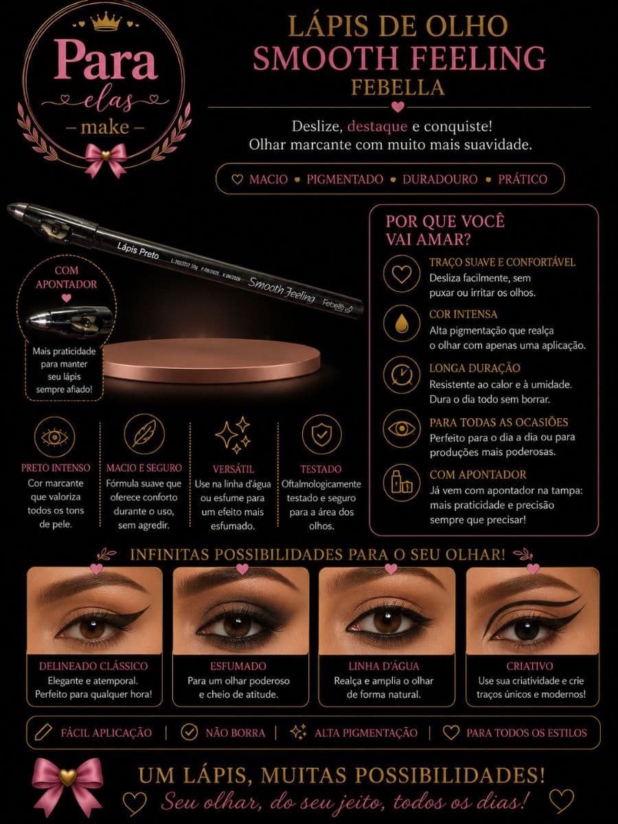 Lápis de olho com apontador miamake