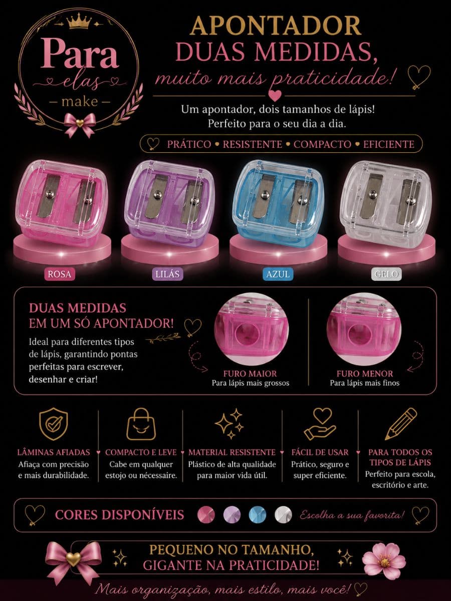 Apontador de lápis para make