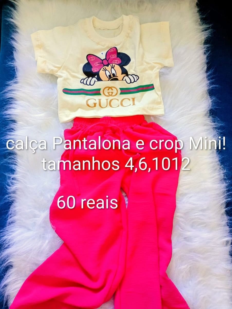 Calça Pantalona e Crop Minie - Foto 1