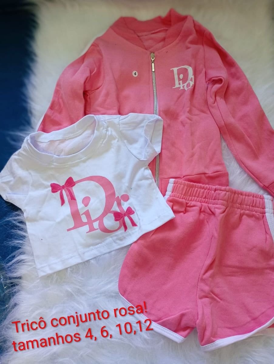 Conjunto Feminino Rosa Trico - Foto 1