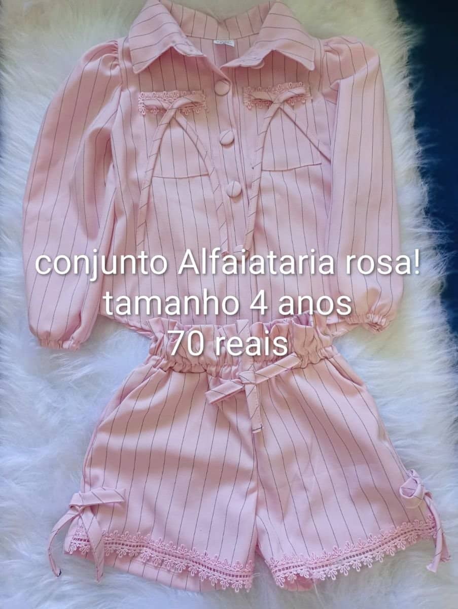 Conjunto Alfaiataria Rosa 4 anos