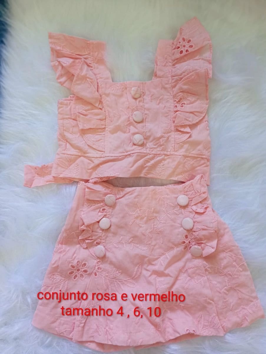 Conjunto Feminino Rosa e Vermelho - Foto 1