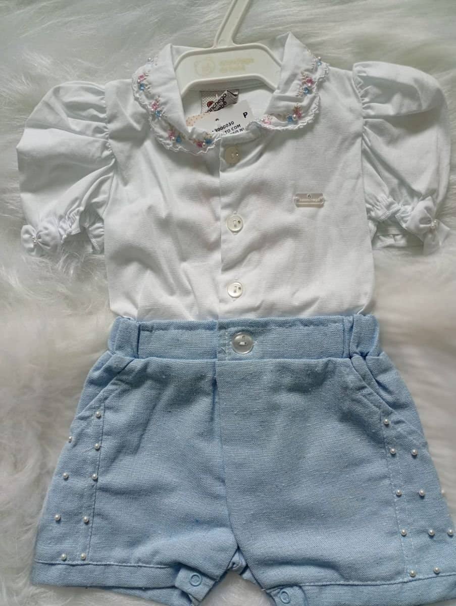Conjunto Azul Bebê Tamanhos P, M