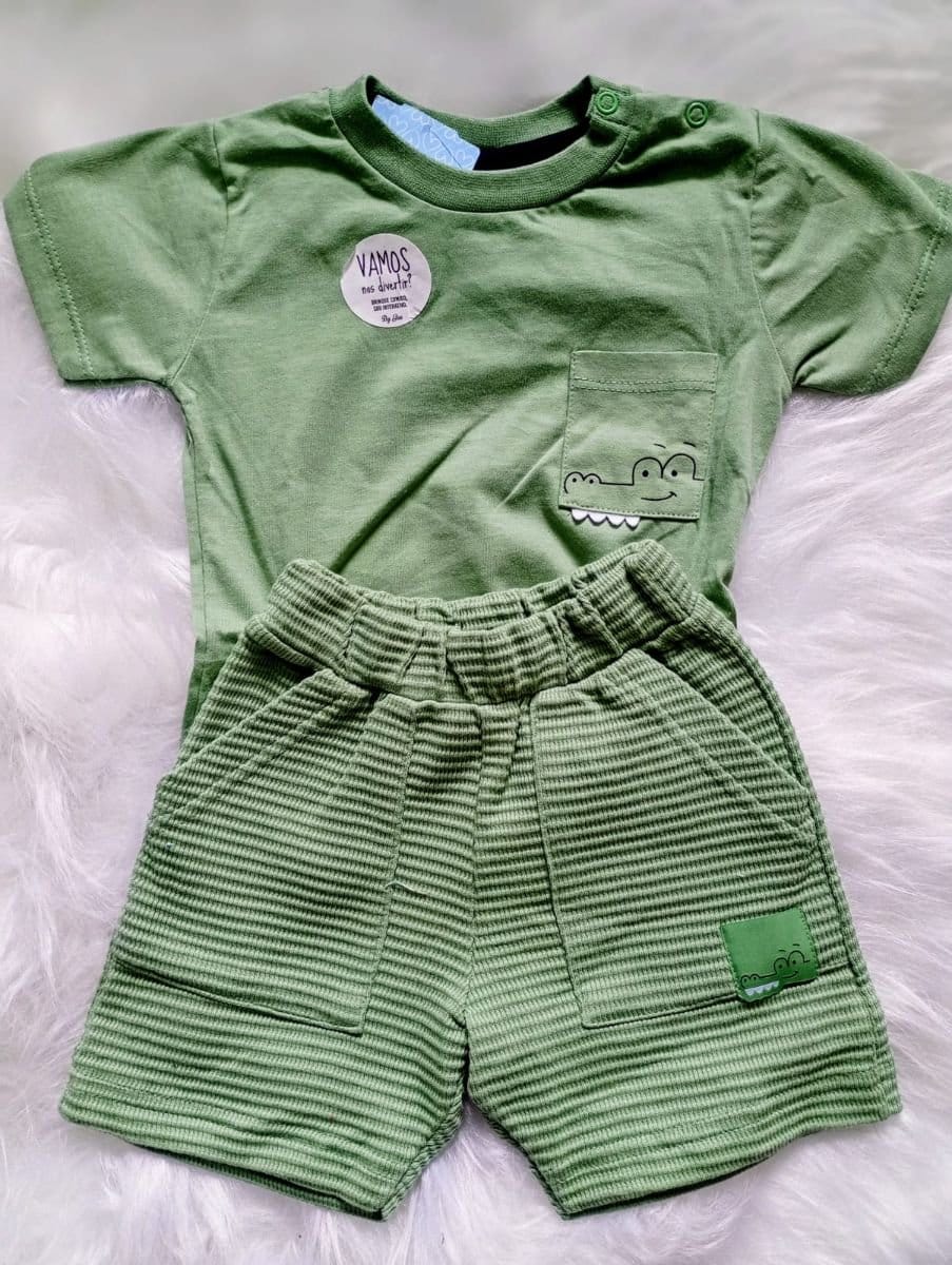 Conjunto Verde Infantil Masculino M - Foto 1