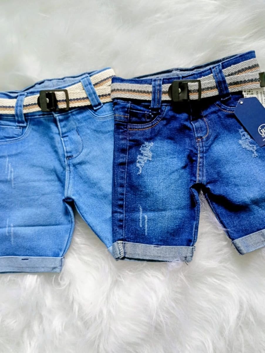 Bermuda Jeans Infantil Tamanho G - Foto 1