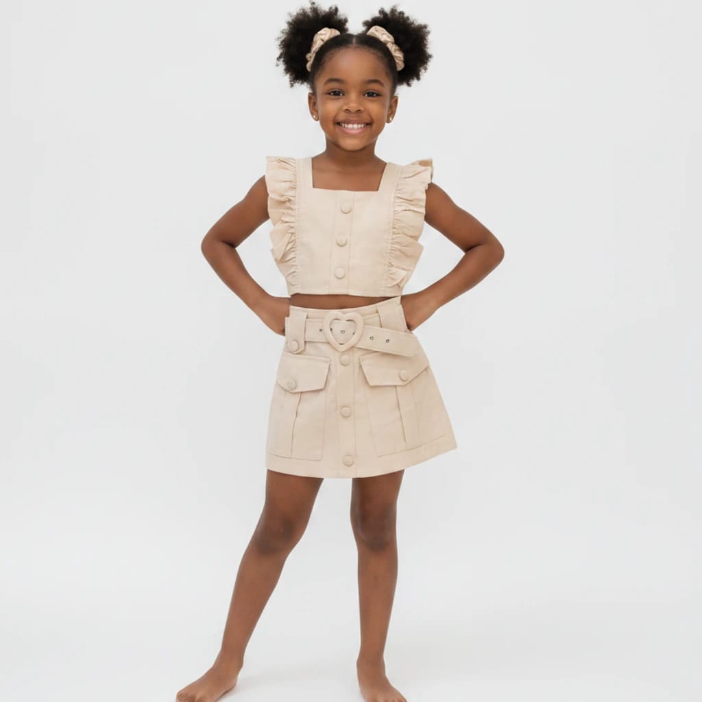Conjunto Feminino Bege - Tamanho 6 anos - Foto 2