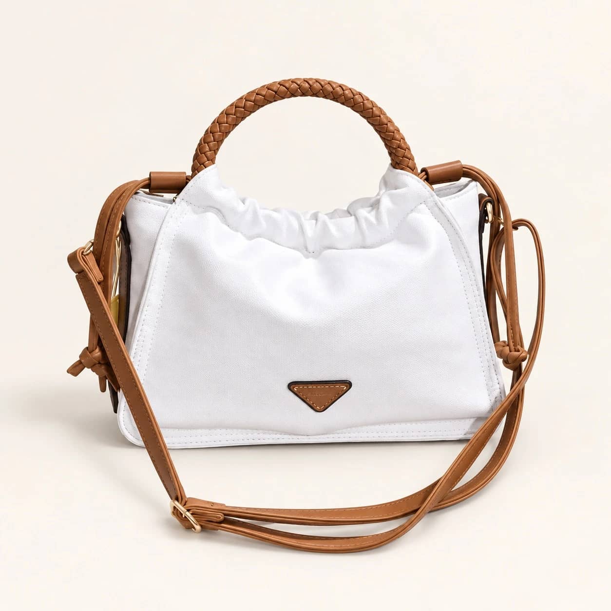 Bolsa branca em couro PU