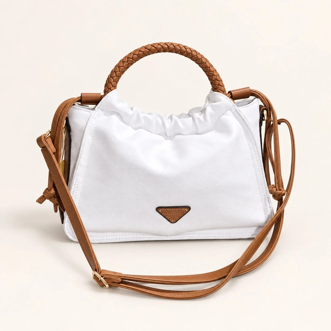 Bolsa branca em couro PU - Foto 1