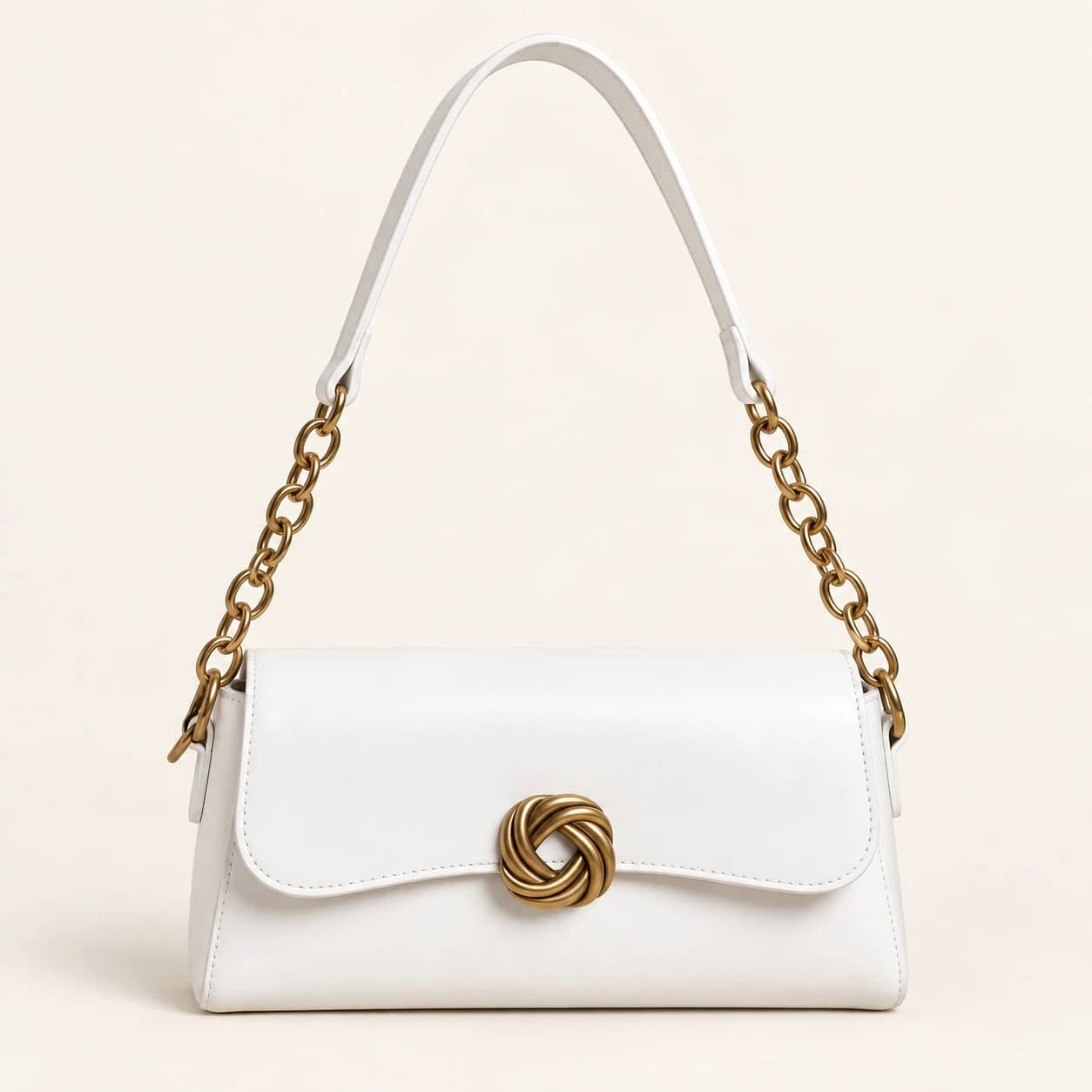 Bolsa branca em couro