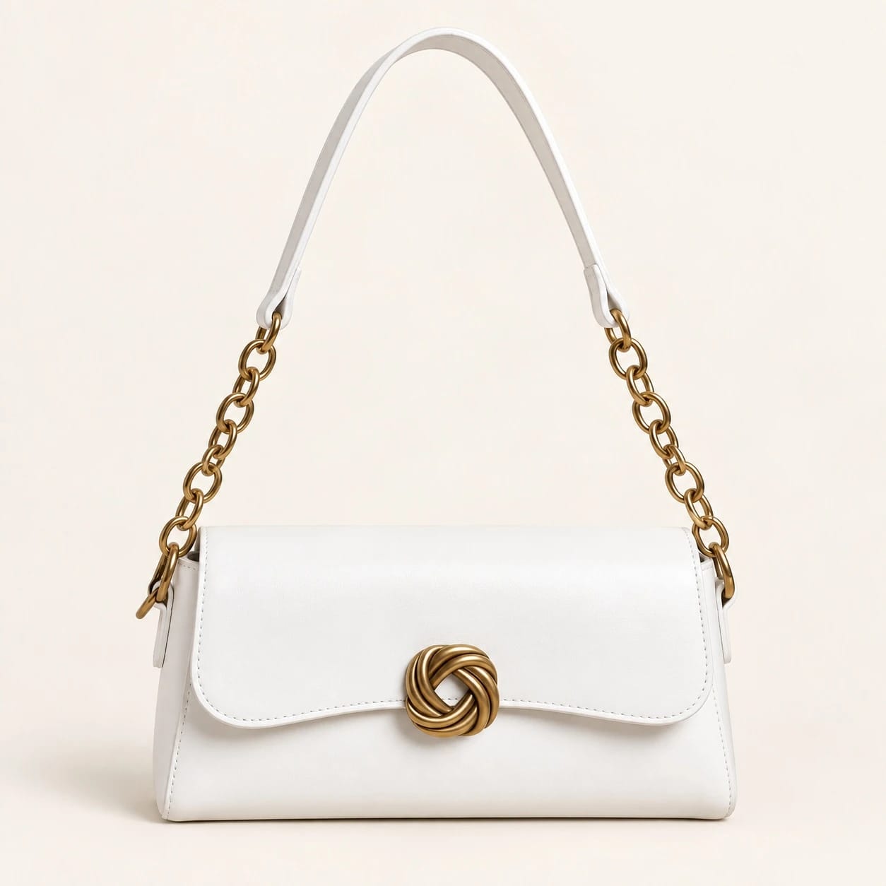 Bolsa branca em couro - Foto 1