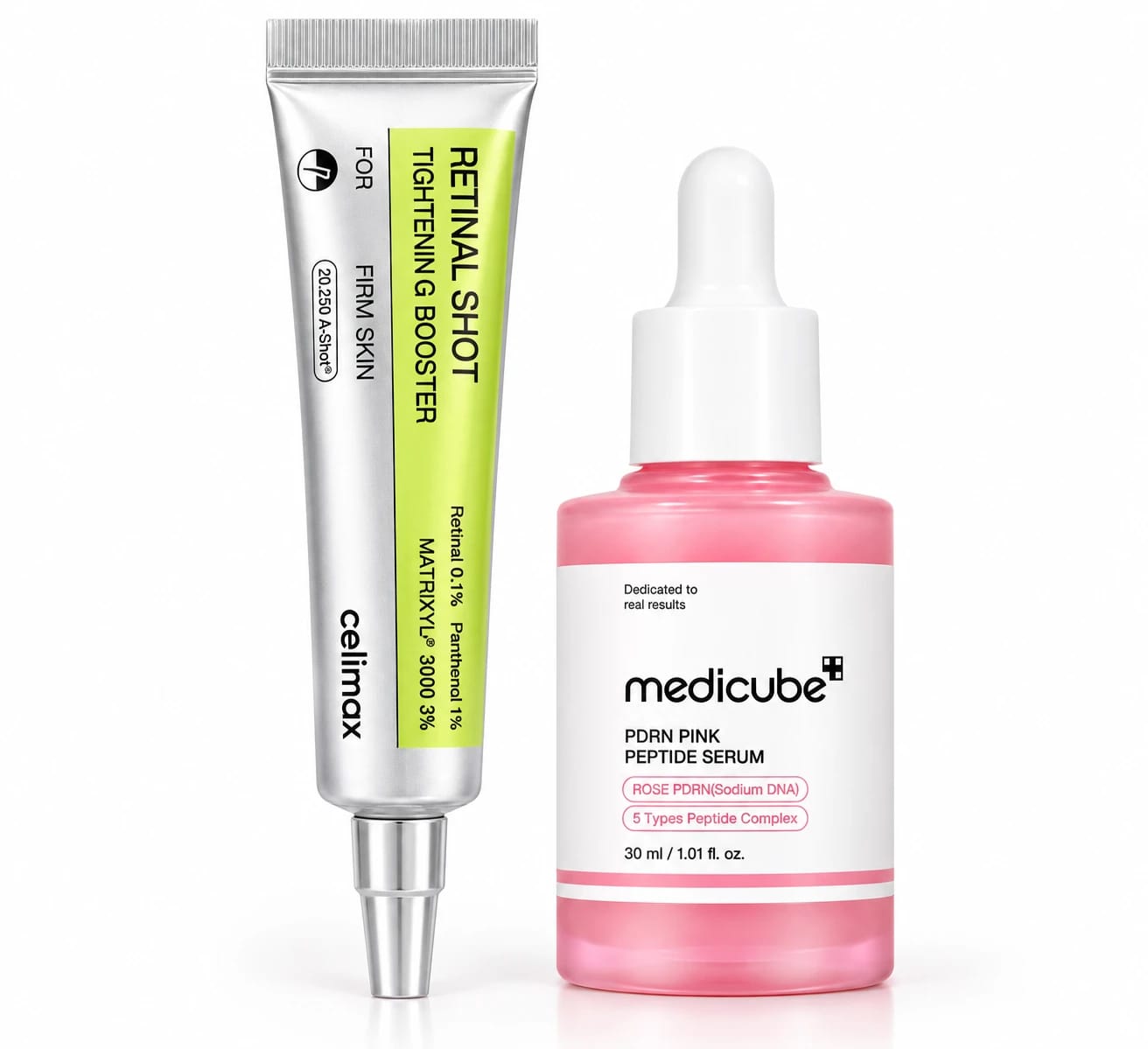 K-Beauty Duo Firmeza e Glow - Celimax Retinal Booster ou Medicube PDRN - Foto 1