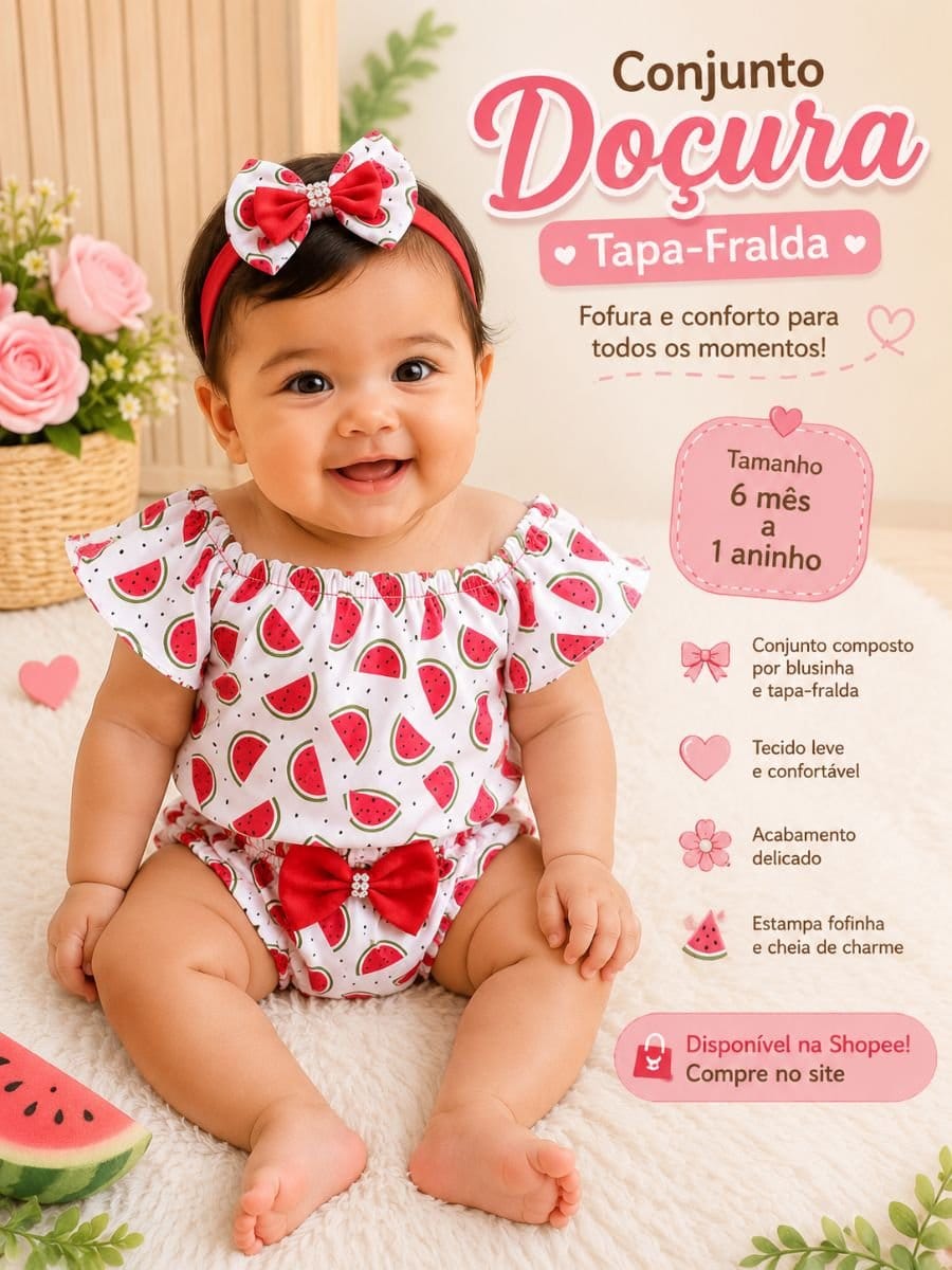 Conjunto Doçura Poá Ombro a ombro - Foto 4