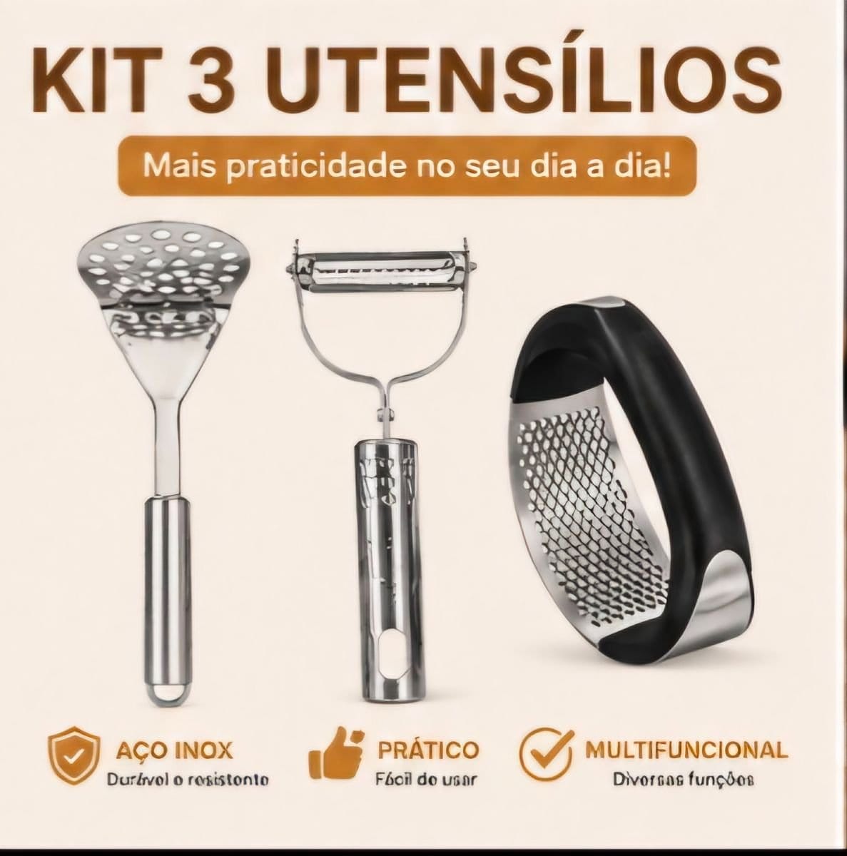 Kit com 3 utensílios doméstico - Foto 3