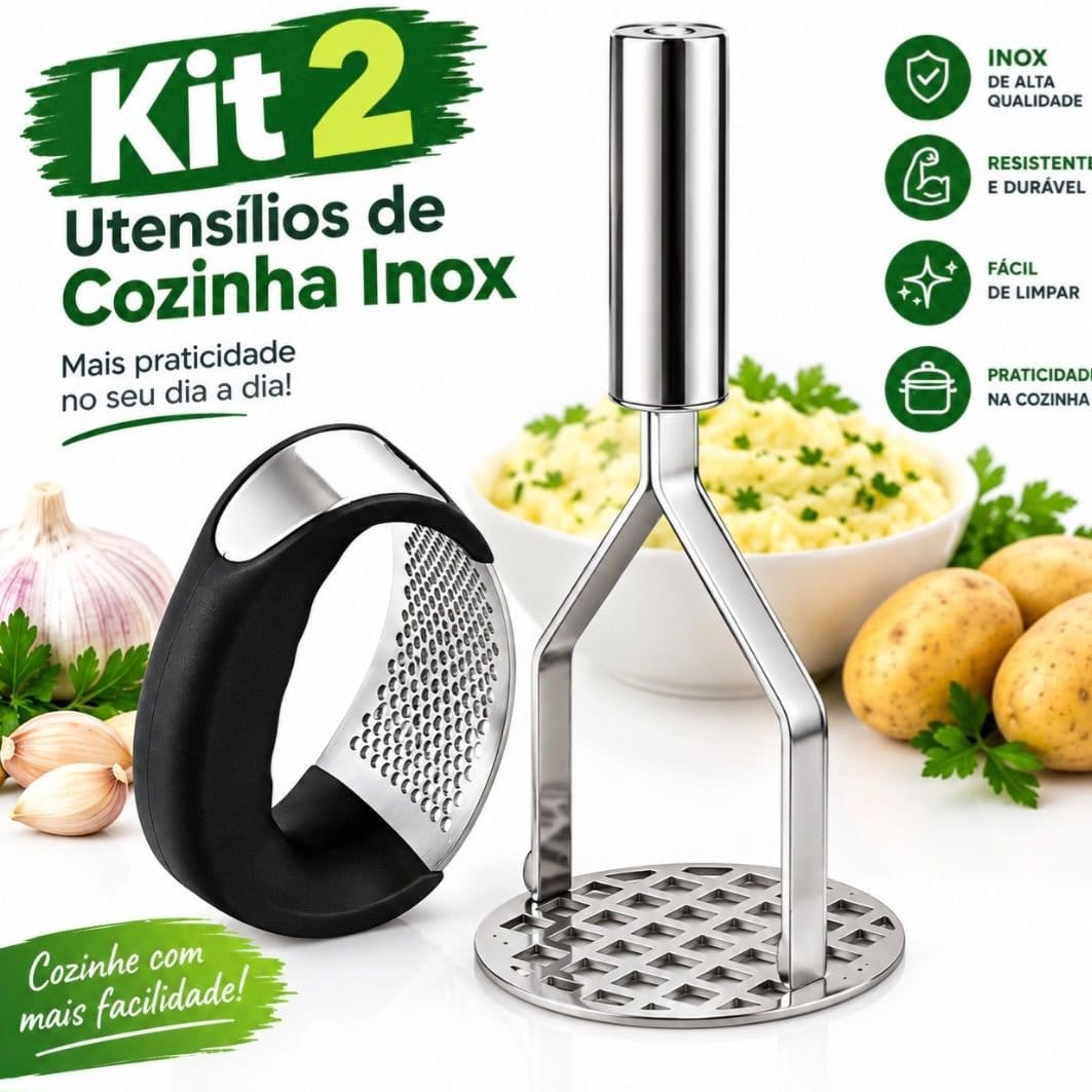 Kit com 2 Utensílios Inox - Foto 1
