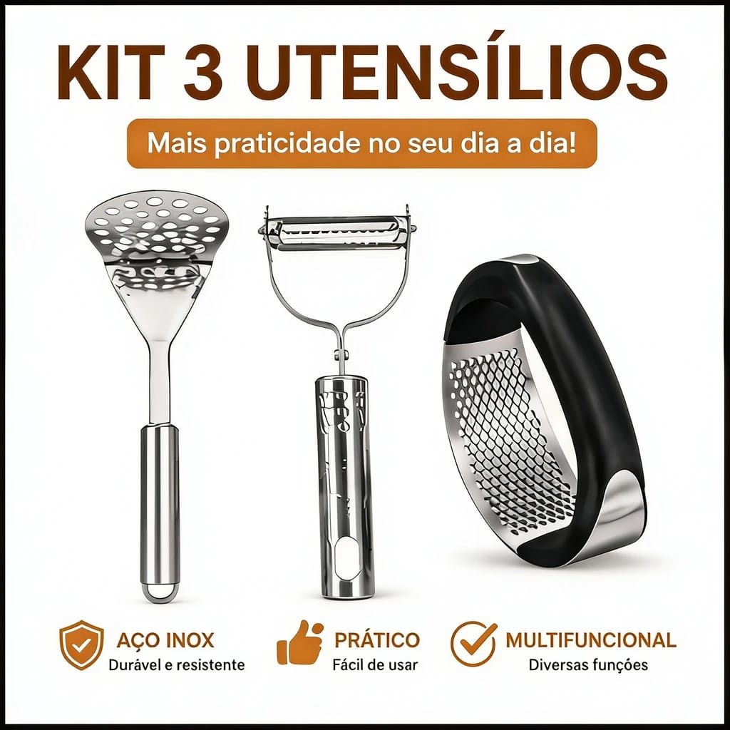 Kit com 3 utensílios doméstico - Foto 2