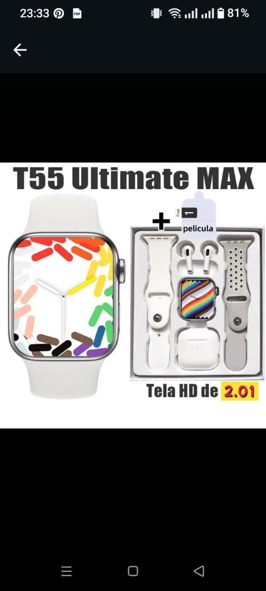 Smartwatch TSW com fone