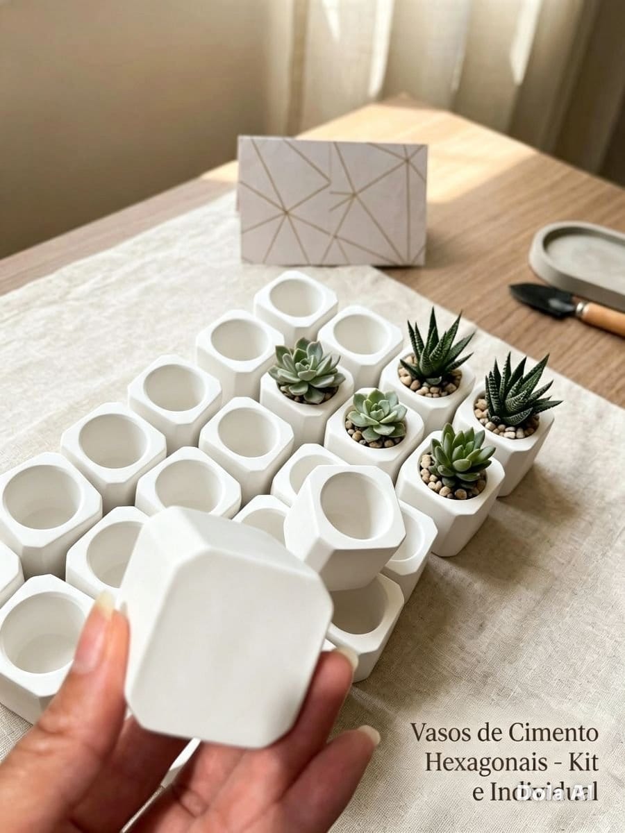 Vasinhos em gesso resinado para lembrancinhas. Kit com 30 - Foto 1