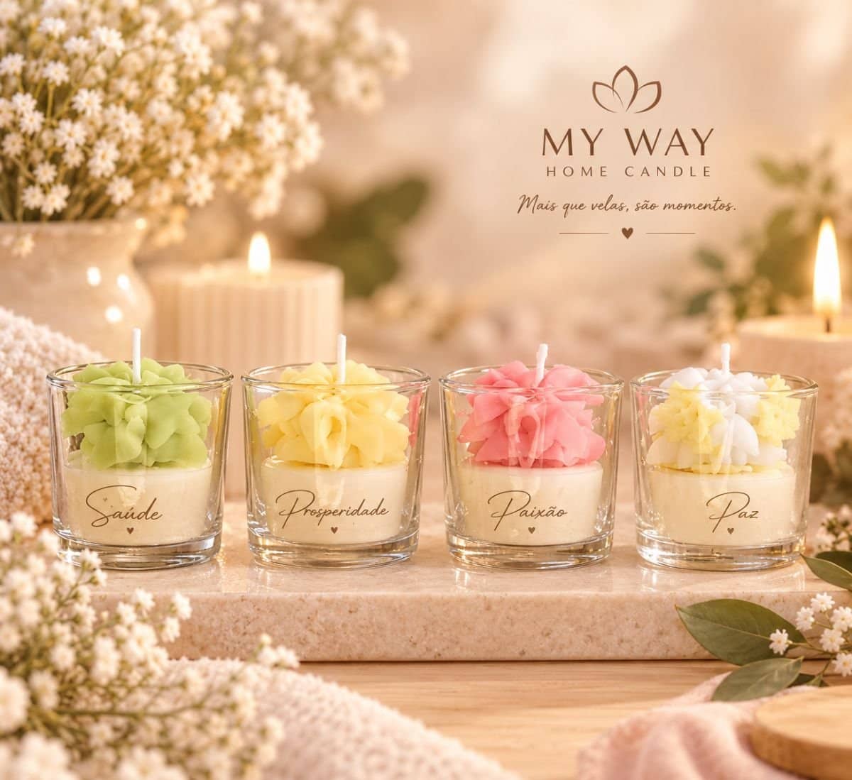 Kit 4 Velas – Momentos Especiais