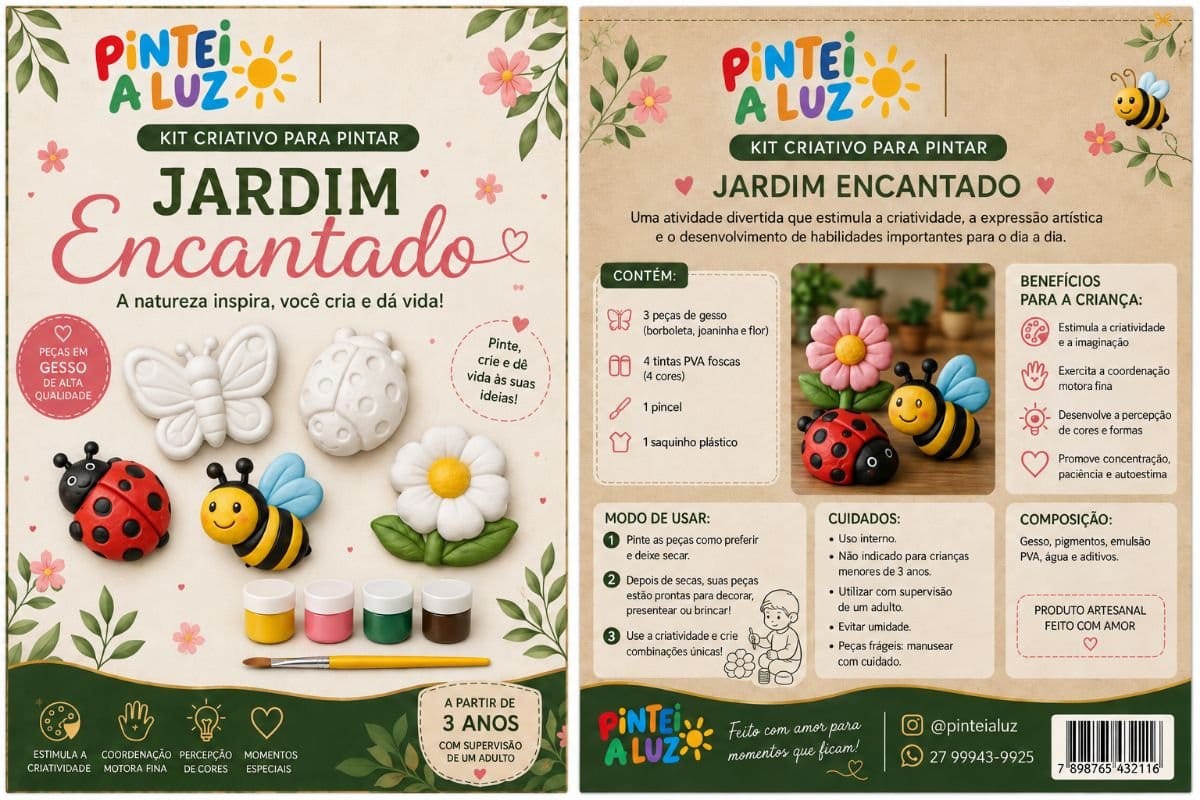 Kit Jardim Encantado para Pintar - Foto 1