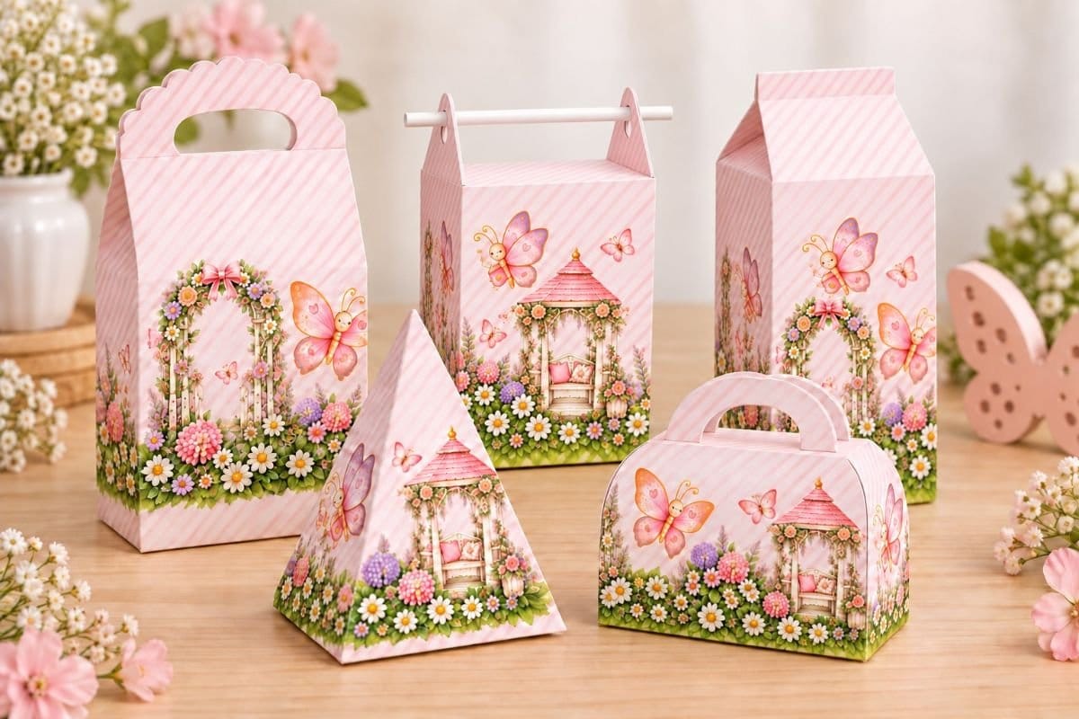 Kit Personalizado Jardim das Borboletas – 5 Caixinhas - Foto 1