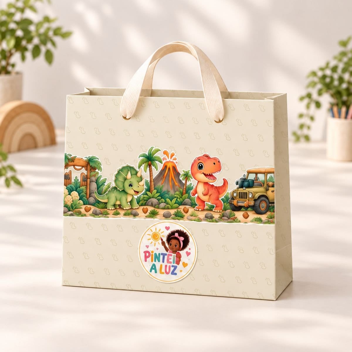 Sacolinha Personalizada Dino Aventura - Foto 1