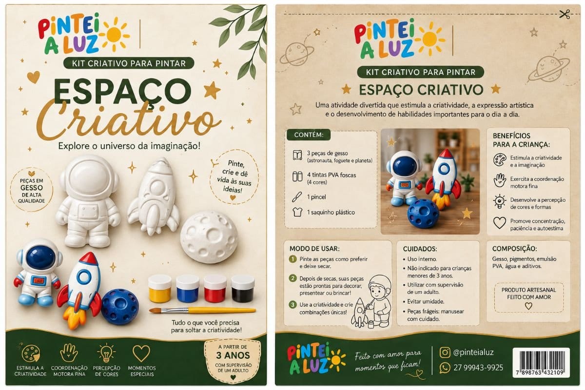 Kit Espaço Criativo para Pintar - Foto 1