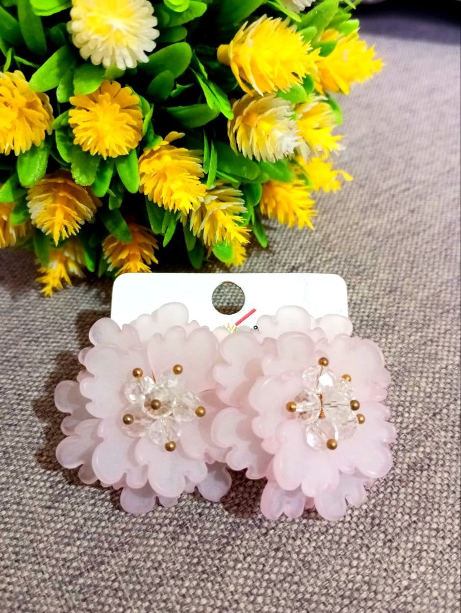 Brinco floral rosé - Foto 1