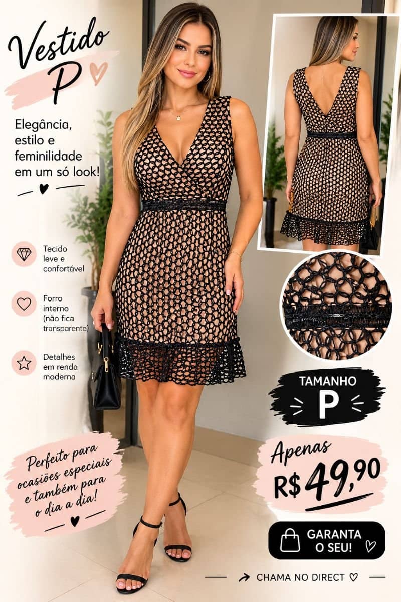 Vestido P com renda