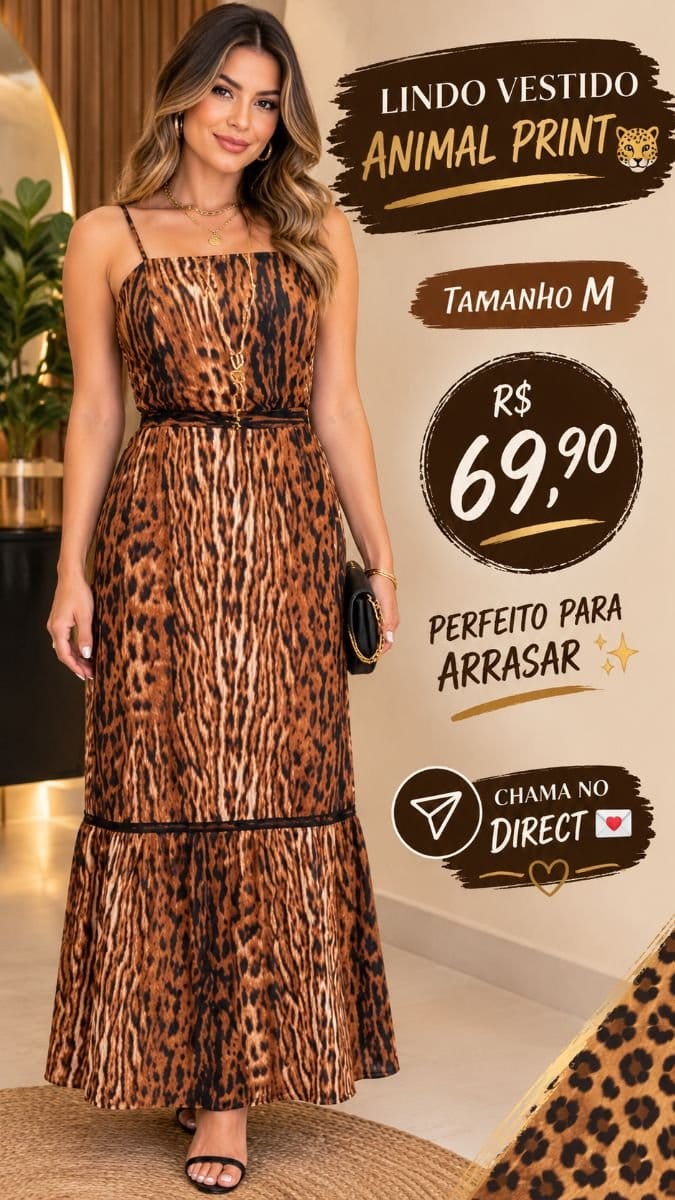 Vestido em tule animal print - Foto 1