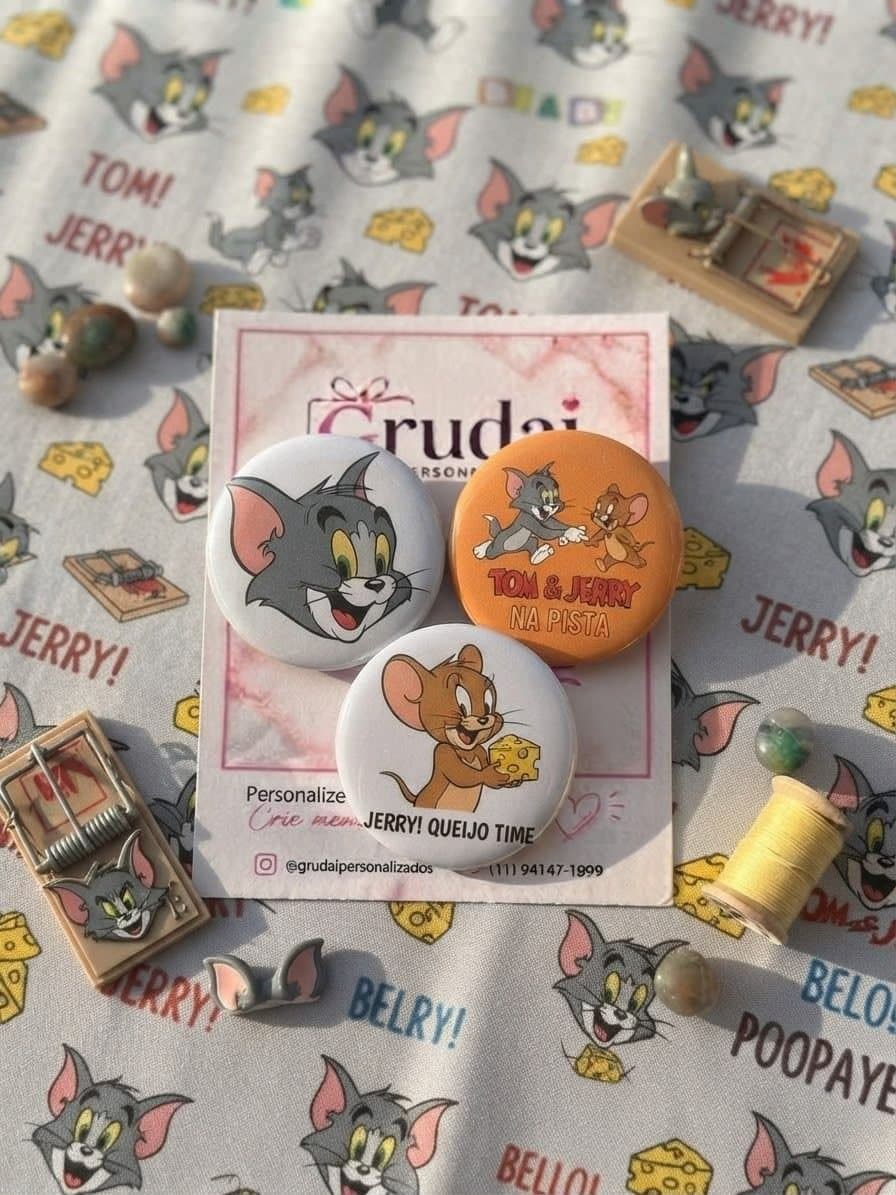 kit bottons alfinetes Tom &Jerry