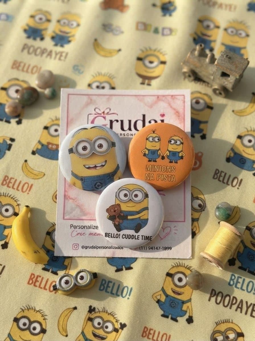 kit bottons alfinetes Minions