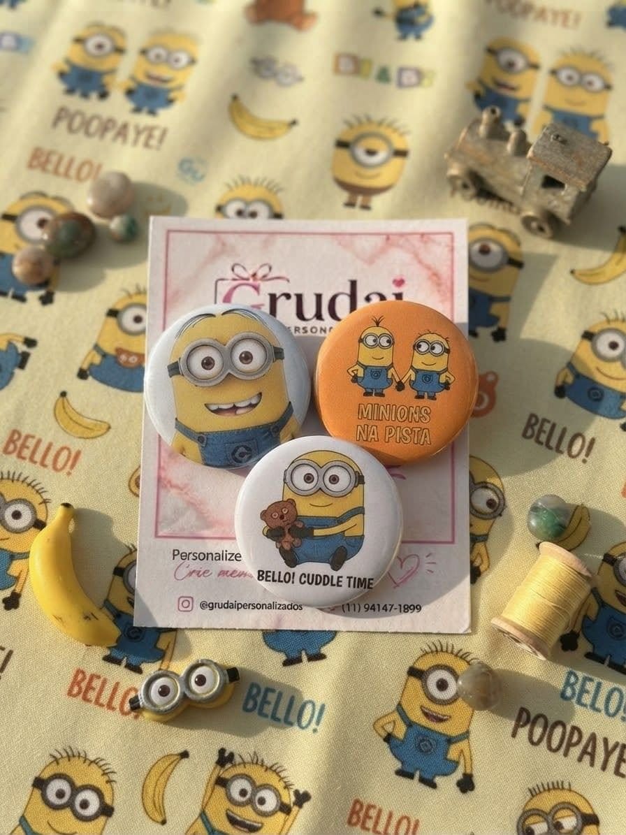 kit bottons alfinetes Minions - Foto 1