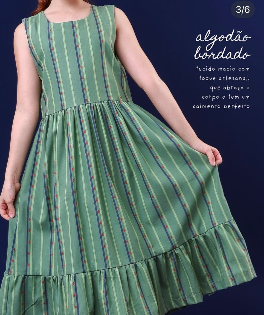Vestido Midi Infantil tamanho 14 - Foto 2