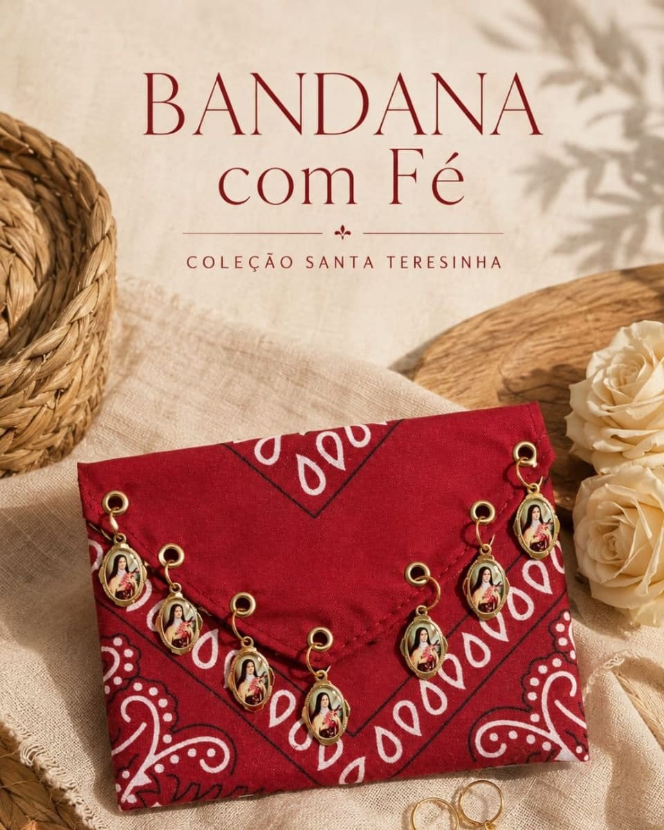 Bandana SANTA TEREZINHA ( KIT PEQUENOS MILAGRES ) - Foto 4
