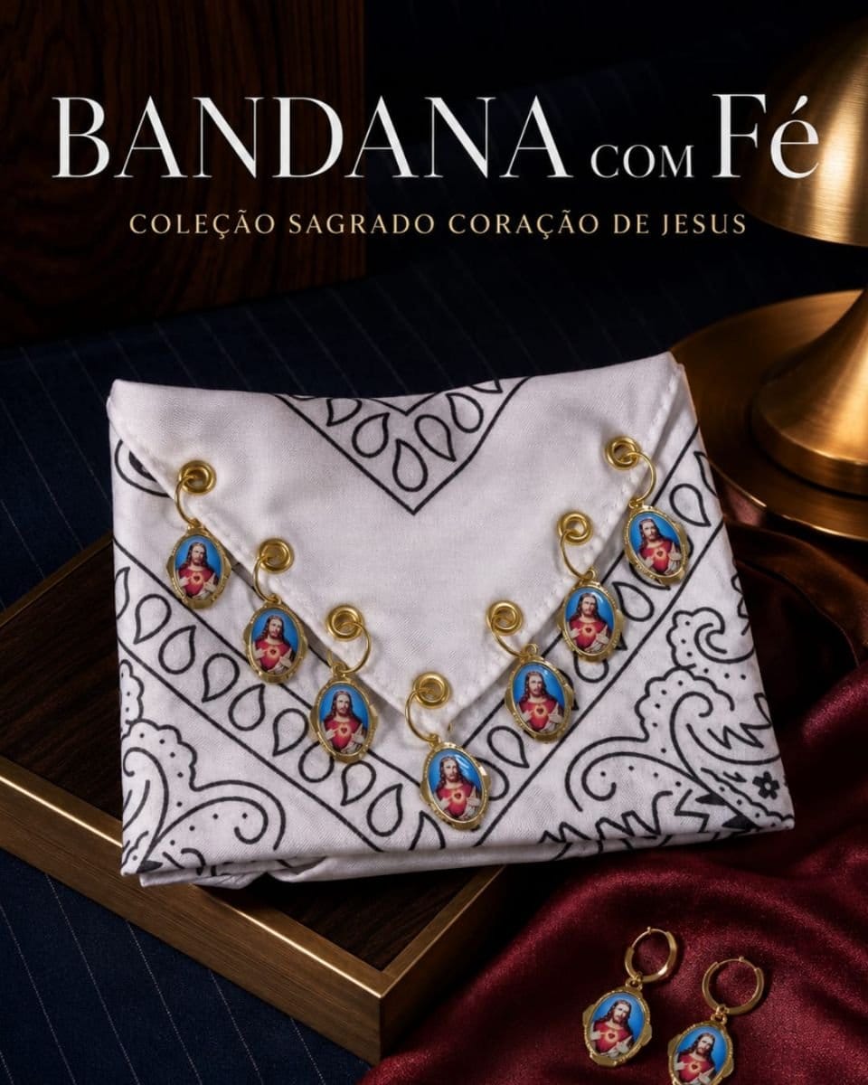 Bandana SAGRADO CORAÇÃO DE JESUS ( KIT COMPAIXÃO ) - Foto 2