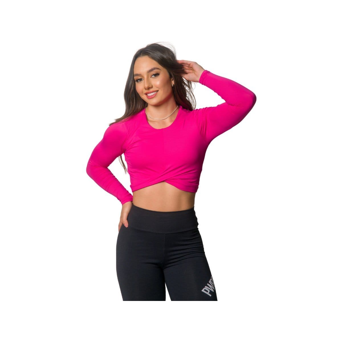 CROPPED CARNA MANGA LONGA ROSA SALVIA - Foto 1